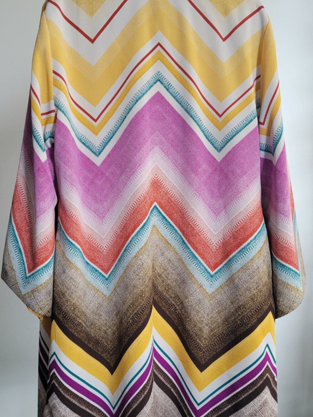 NWOT -CHICO'S Reversible Kimono Boho Shadows 3/4 Sleeves Geometric Jacket - Picture 3 of 15